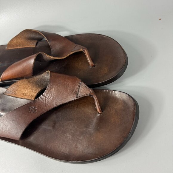IL BISONTE Brown Leather Thong Sandals, Men Size 45 main image 10